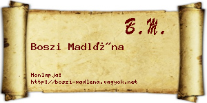 Boszi Madléna névjegykártya